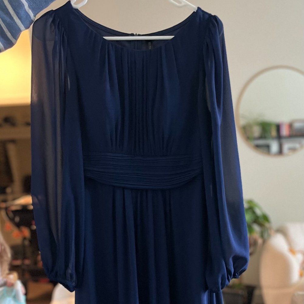blue chiffon dress